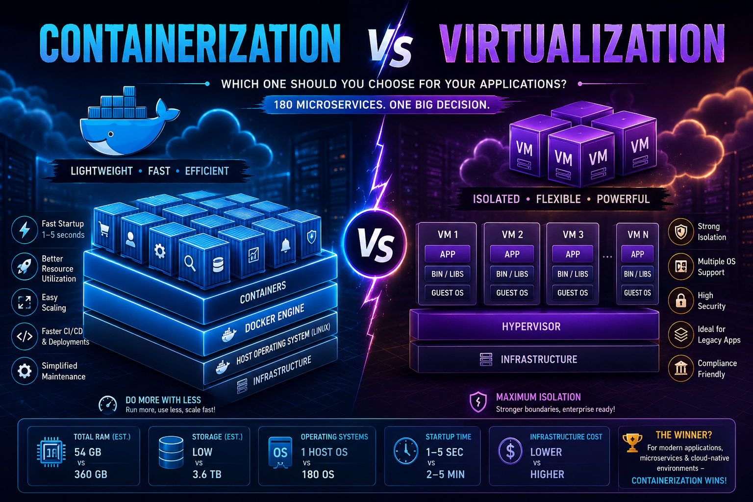 🚀 Containerization vs Virtualization